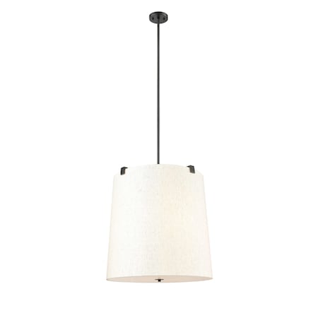 Z-Lite Weston Pendant, 6-Light, 24 In.W x 24 In.H, Matte Black/Cream 3502P24-MB